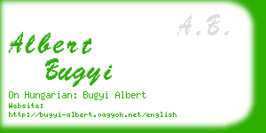 albert bugyi business card